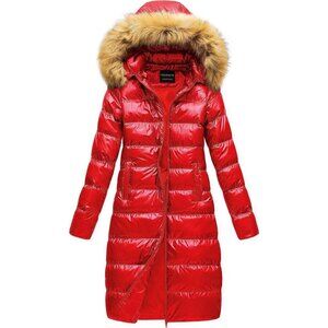 Women's Long Winter Faux Fur Coat Puffer Warm Jacket with Detachable Hood